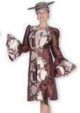 Elite Champagne 6119 brown bell sleeve jacket dress