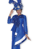 Elite Champagne 6120 royal blue skirt suit