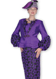 Elite Champagne 6158 purple skirt suit