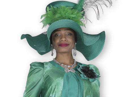 Elite Champagne H6166 green big hat