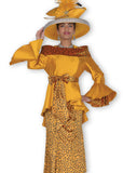 Elite Champagne 6167 gold maxi skirt suit