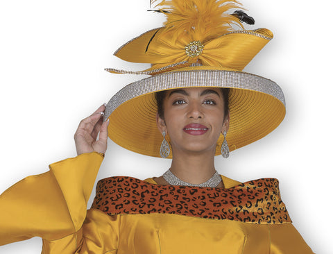 Elite Champagne H6167 gold big hat
