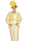 Elite Champagne 6202 yellow skirt suit