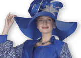 Elite Champagne H6202 royal blue big hat