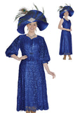 Elite Champagne 6207 royal blue lace maxi dress
