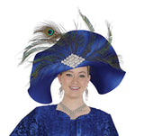Elite Champagne H6207 royal blue big hat