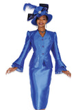 Elite Champagne 6210 royal blue skirt suit