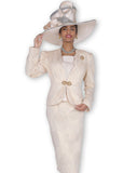 Elite Champagne 6212 gold skirt suit