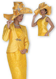 Elite Champagne 6213 gold skirt suit