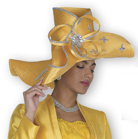 Elite Champagne H6213 gold big hat