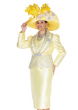 Elite Champagne 6214 yellow skirt suit