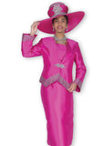 Elite Champagne 6216 Fuchsia Pink skirt suit