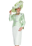 Elite Champagne 6218 mint green skirt suit