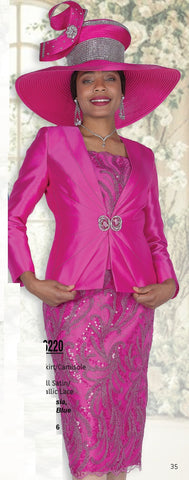 Elite Champagne 6220 fuchsia skirt suit