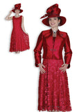 Elite Champagne 6261 red lace jacket dress