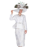 Elite Champagne 6266 white skirt suit