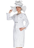 Elite Champagne 6269 metallic silver skirt suit