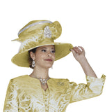 Elite Champagne H6416 gold brim hat