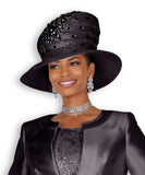 Elite Champagne H6461 black small brim hat