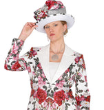 Elite Champagne h6105 white floral hat