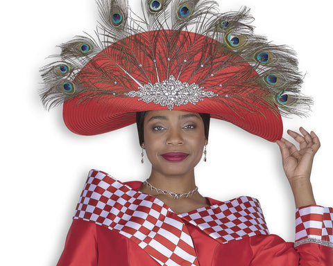 Elite Champagne H6159 red big hat