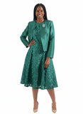 Diana 8629 green lace jacket dress