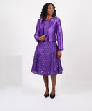 Diana 8629 purple lace jacket dress