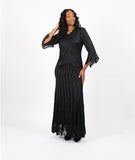 Diana 8742 black lace maxi dress
