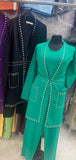 Lily & Taylor 783 Emerald Green Knit Pant suit
