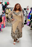 Love the Queen 17104 animal print maxi dress