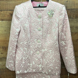 Lily & Taylor 4805 pink jacquard skirt suit