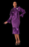 For Her NYC 82307 purple scuba dress
