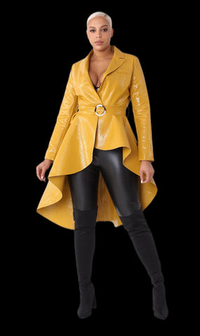 For Her NYC 82055 mustard high lowjacket