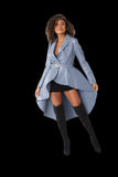 For Her NYC 82055 blue high low jacket