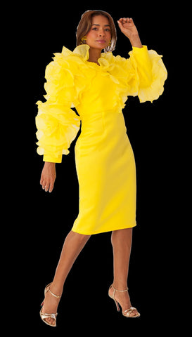 For Her NYC 82168 yellow scuba dress
