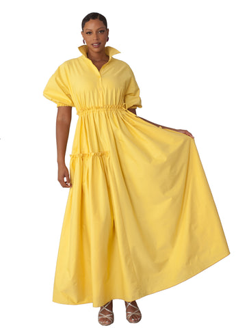 For Her NYC 82272 yellow maxi dress