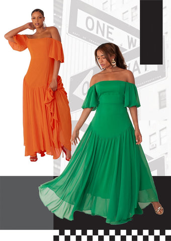 For Her NYC 82315 cold shoulder maxi dress