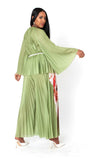 For Her NYC 82907 green pleated pant set
