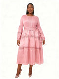 For Her NYC 83023 pink midi dress