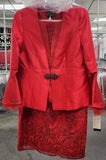 Elite Champagne 5910 red lace skirt suit