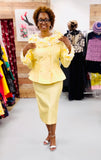 Giovanna G1103 banana yellow skirt suit