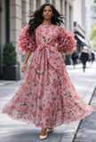 Floral Ruffle Sleeve Dress
