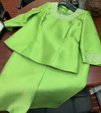 Lily & Taylor 3219 apple green skirt suit