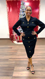 Donna Vinci 13457 black knit dress