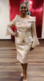 Dorinda Clark 309791 champagne gold scuba dress