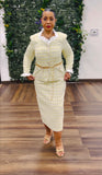 Donna Vinci 5856 lemonade yellow skirt suit