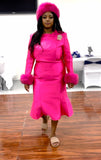 Lily and Taylor 4821 fuchsia pink dress