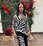Silver Burnout Tiger Scarf