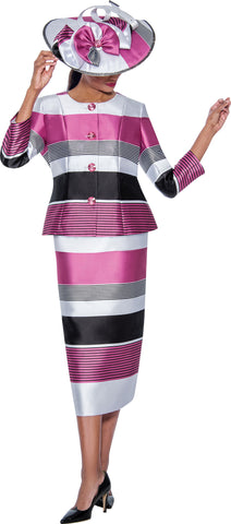 GMI 10102 pink multi skirt suit