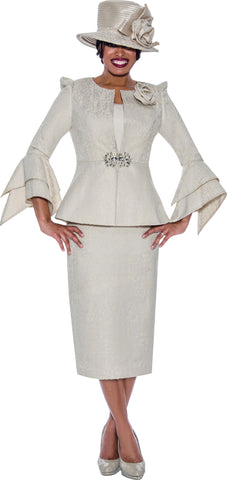 GMI 10163 champagne skirt suit